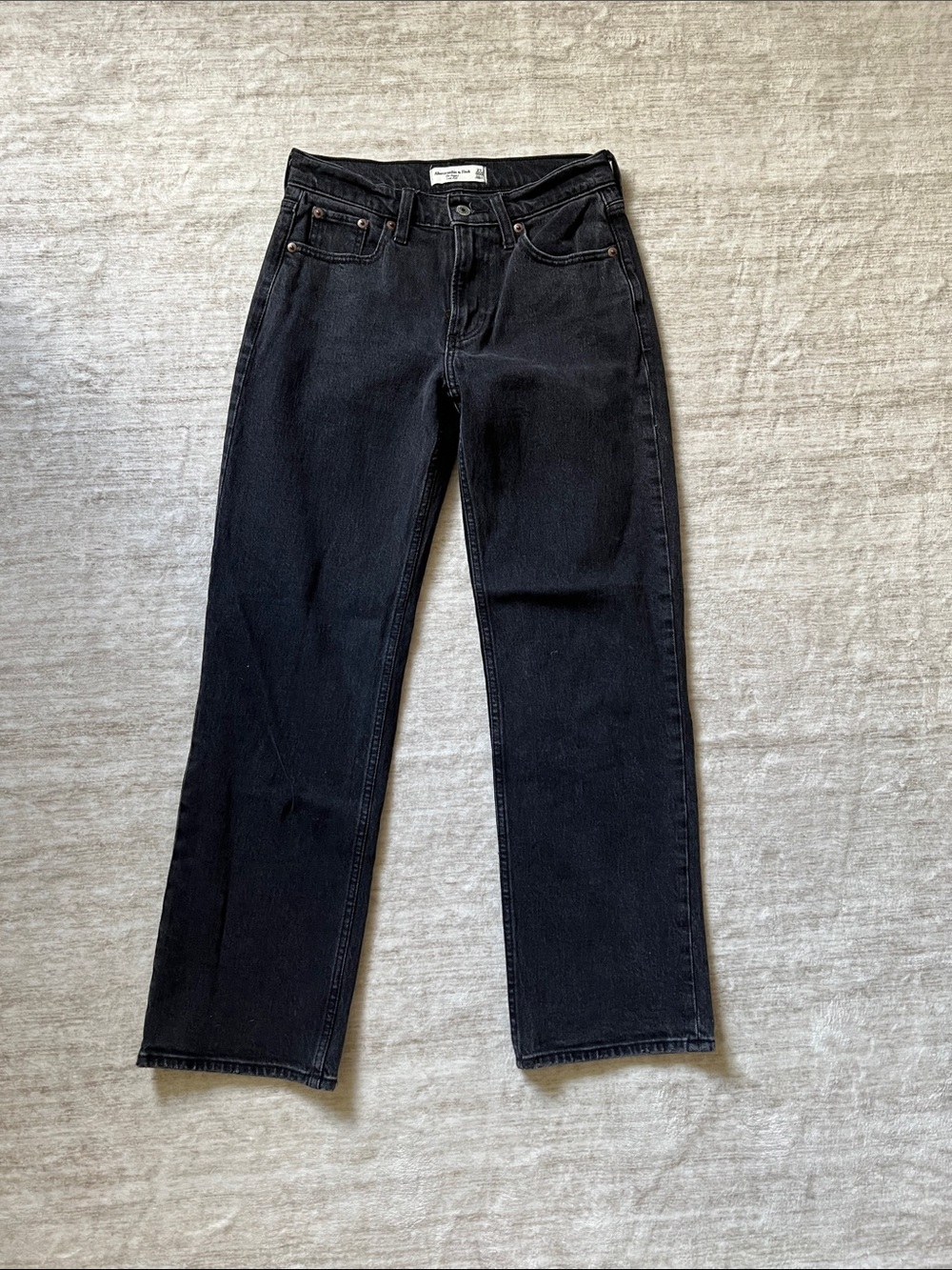Abercrombie & Fitch Black Straight-Leg Jeans
